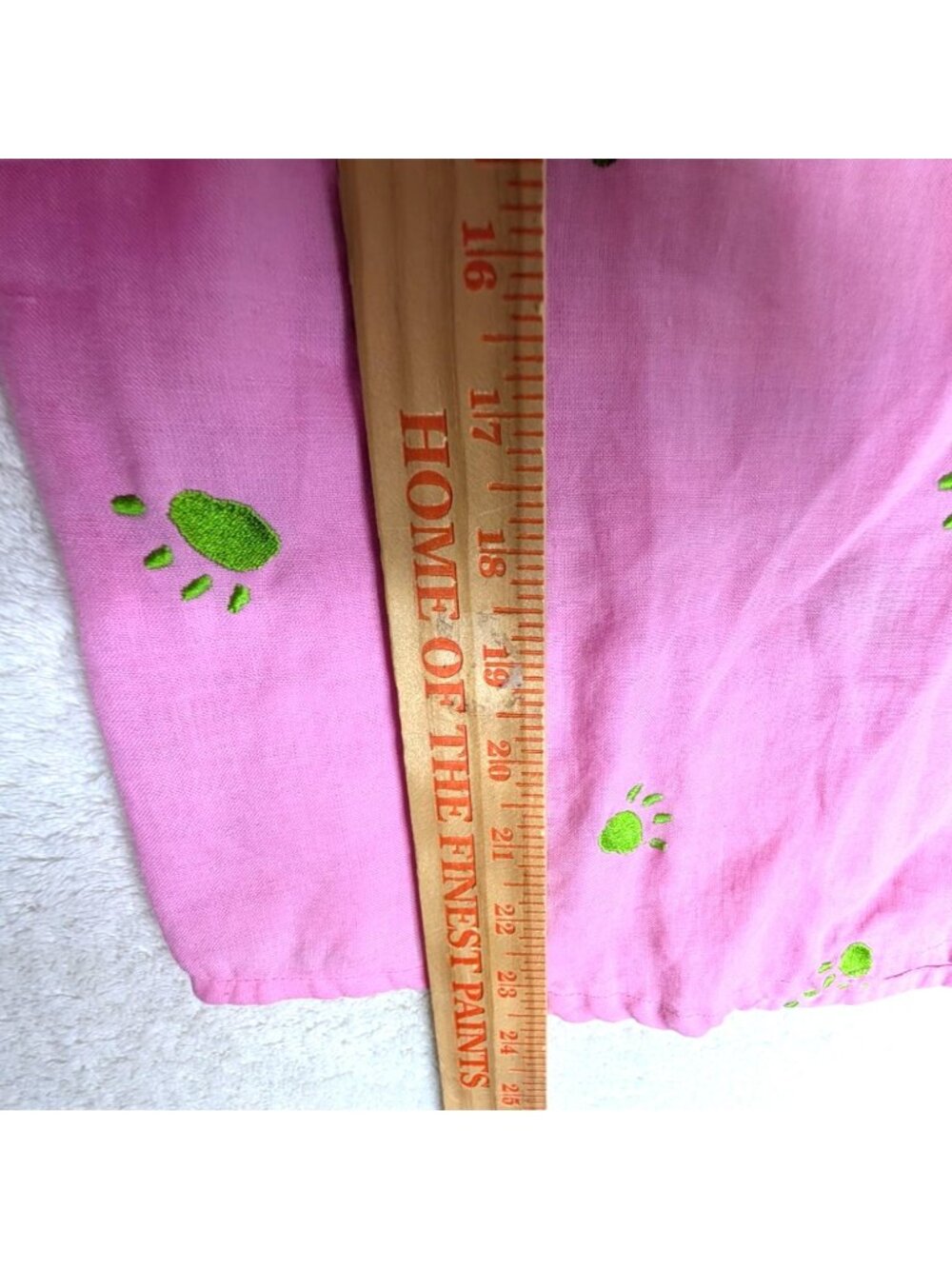 Casey Coleman Womens Pink Linen Paw Print Embroidered Button-Down Shirt Size L - Picture 7 of 11